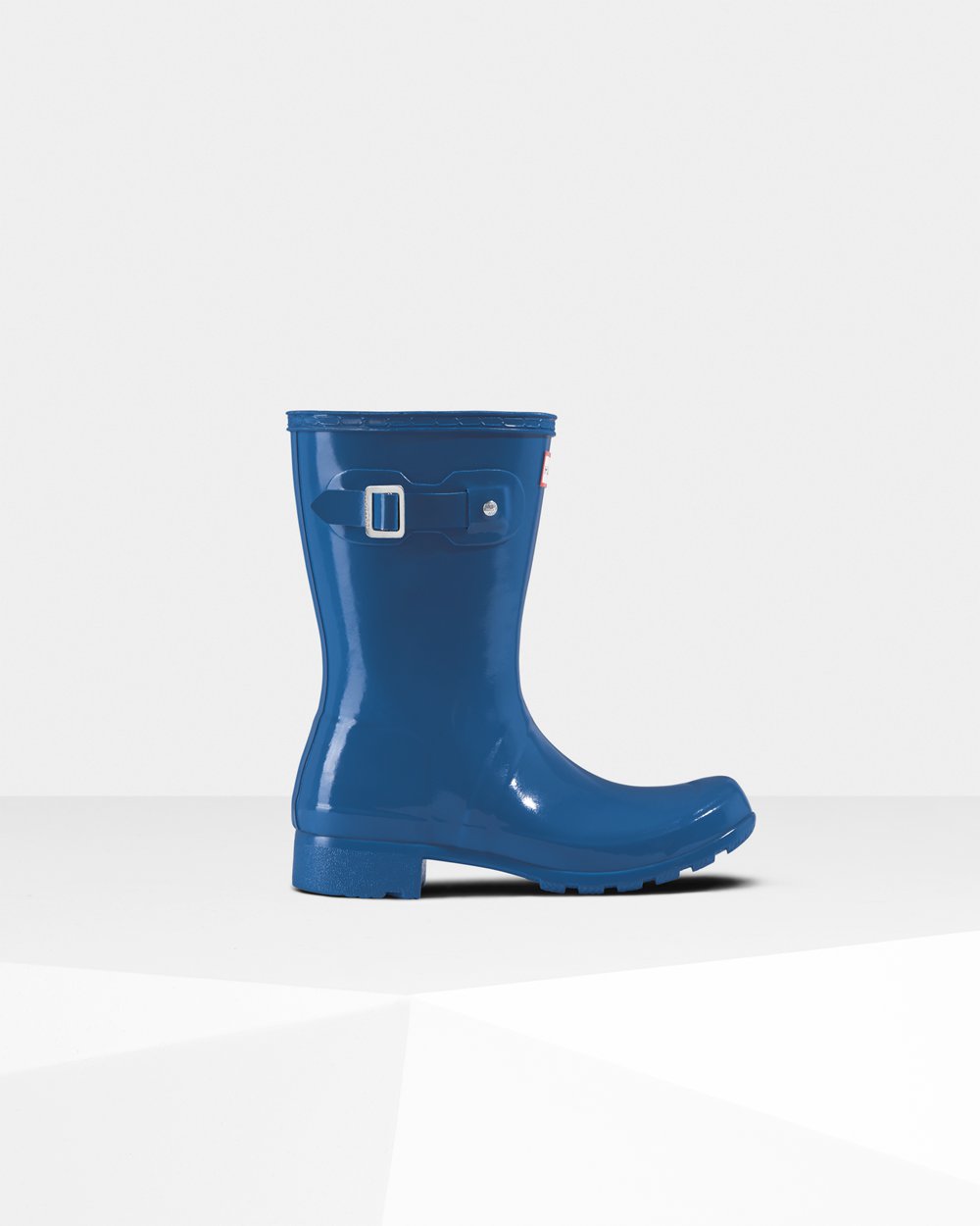 Womens Hunter Original Tour Foldable Gloss - Short Rain Boots Blue - 1807-AUVZP